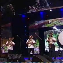 Trubači Balkanika u Guči na festivalu trube
